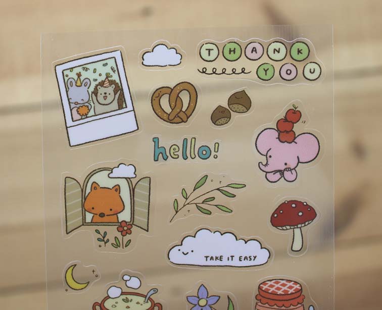 Mandie and Friends Transparent Sticker Sheet