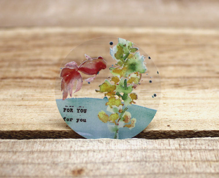 Liang Feng Watercolor Fish Gold Foiled Card