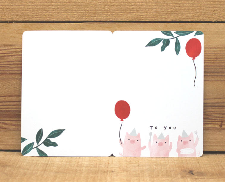 Cindy Chu Happy Birthday Card Pigs