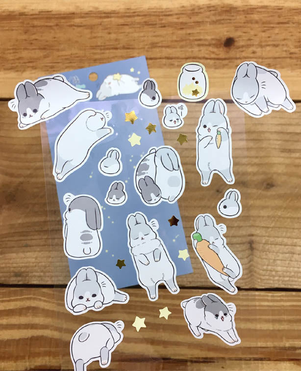 Machiko Gold Foiled Sticker Sheet Night