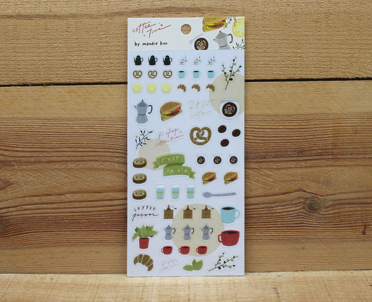 Mandie and Friends Coffee Time Transparent Sticker Shee