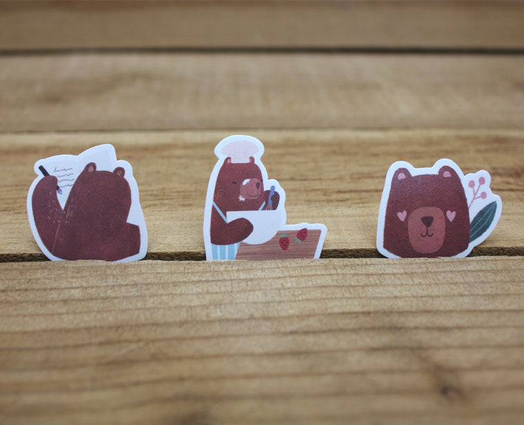 Cindy Chu Waterproof Sticker Flakes Bear