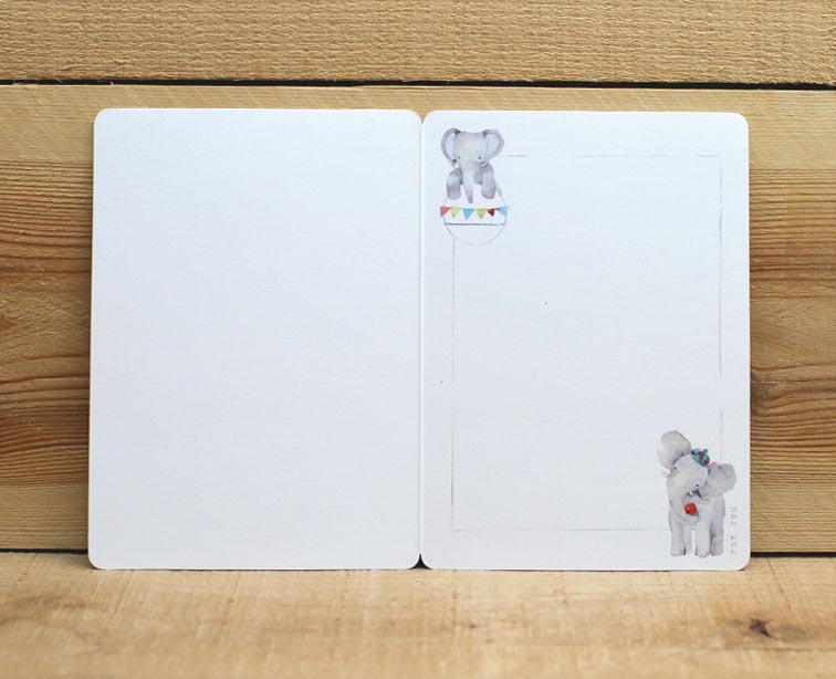 Liang Feng Watercolor Elephant Birthday Gold Foiled Card