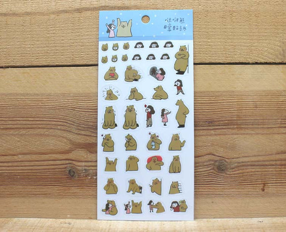 Xiu Xiu Bear Emotion Transparent Sticker Sheet