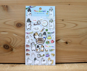 Machiko Gold Foiled Sticker Sheet Happy Birthday