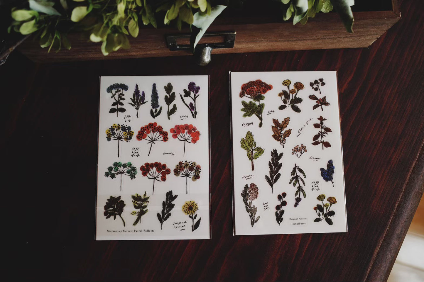 a kind of cafe Original Herbal Party Transfer Sticker Sheet