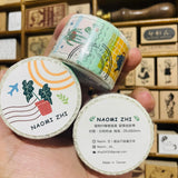 Naomi Zhi Plants Stamp Washi Tape Roll and Samples