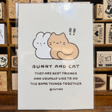 YuYing Bunny and Cat Transparent Sticker Sheet