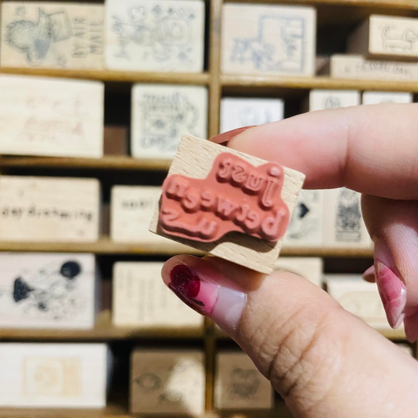 Yeoncharm just between us Rubber Wood Stamp