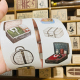 Yeoncharm Leather Suitcase Washi Tape Roll and Sample