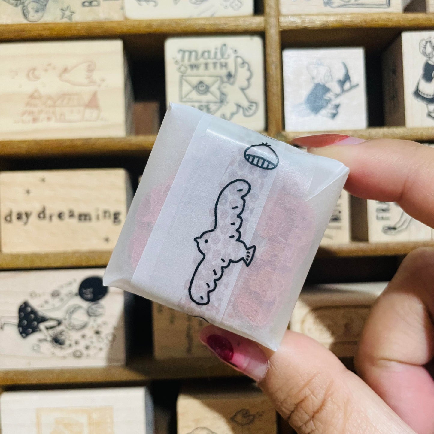 Ivy Snow Giving Wood Stamp
