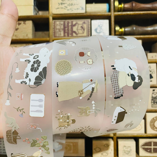 Ivy Snow At the Farm PET Tape Full Roll and Samples