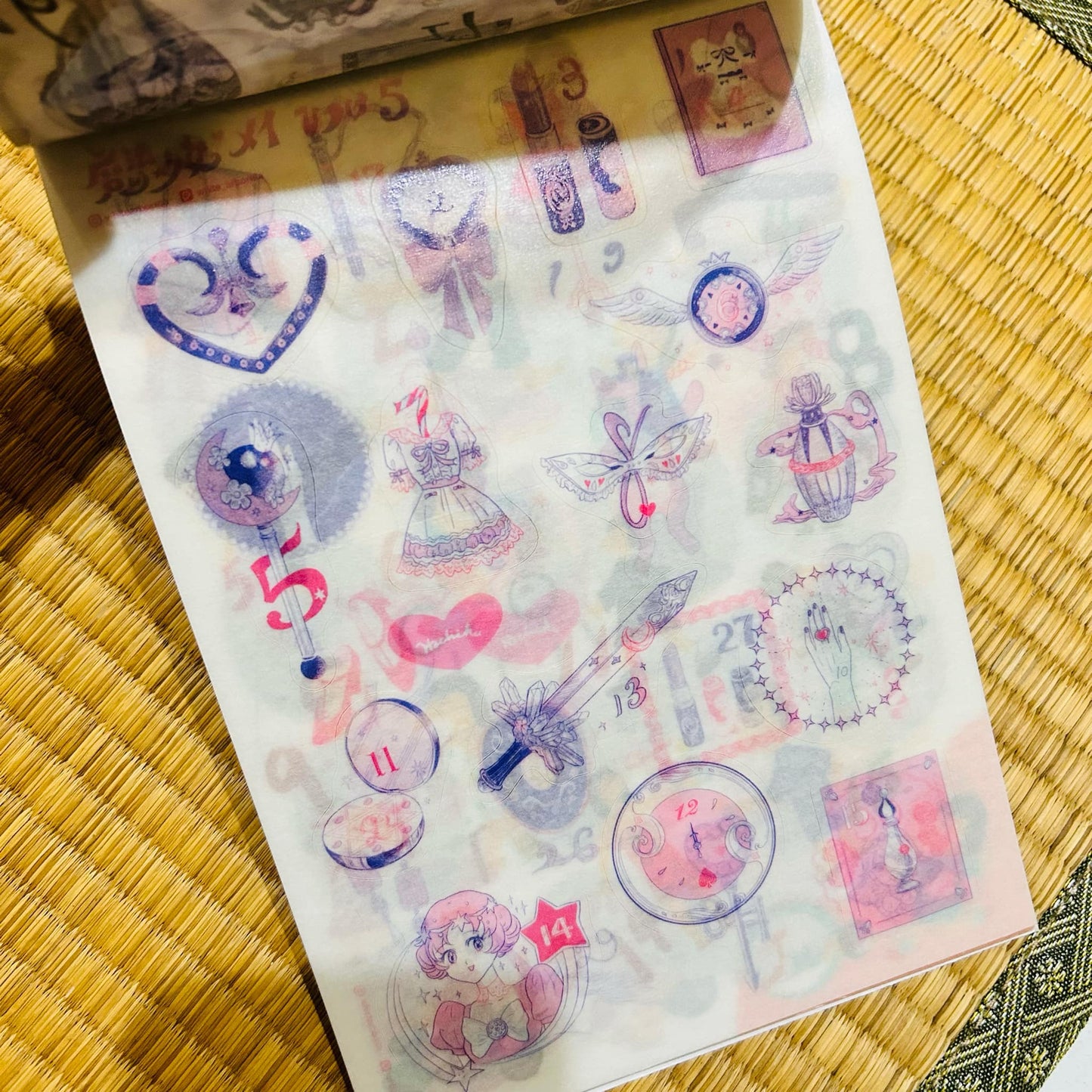 2024 Washi Date Black Daily Sticker Book