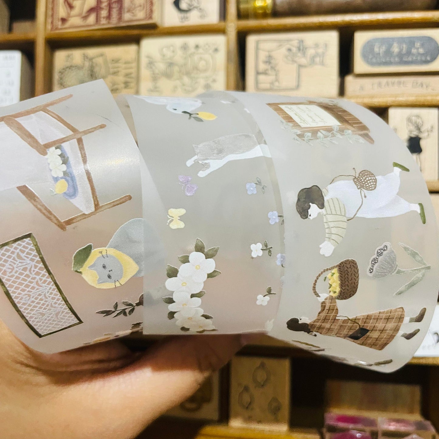 Ivy Snow Lemon Tree PET Tape Full Roll and Samples