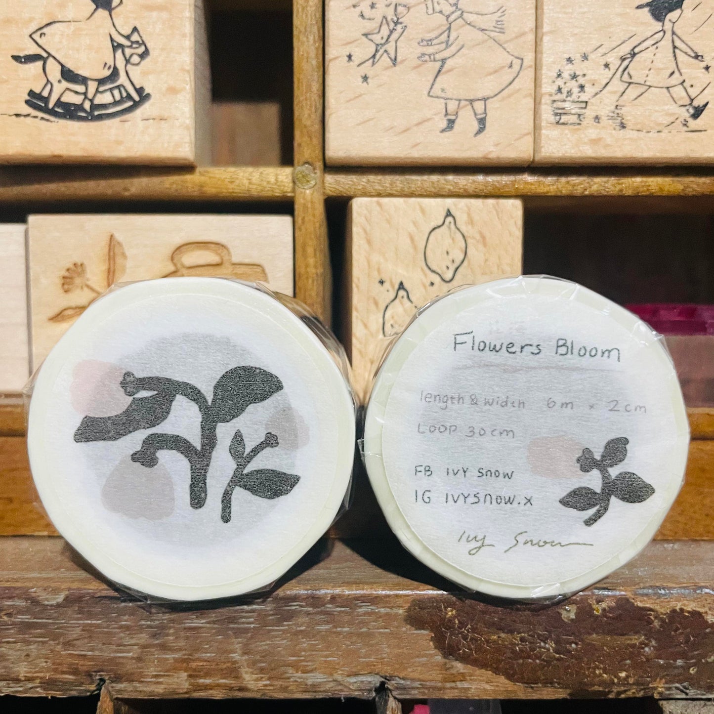 Ivy Snow Flower Bloom Washi Masking Tape Roll