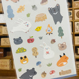 BERG Blue Forest Animals Sticker Sheet