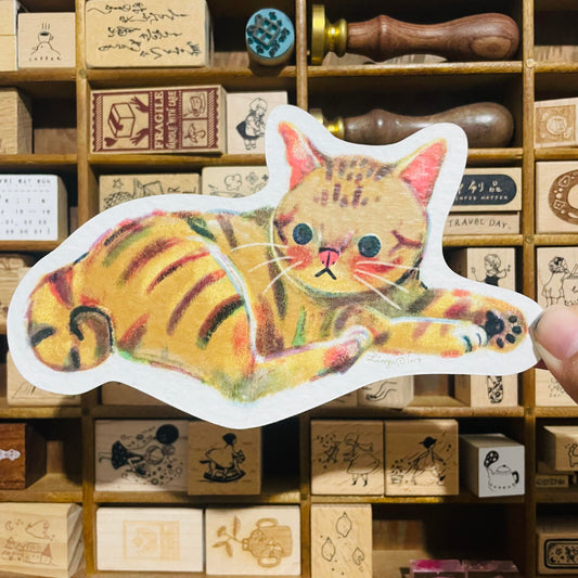 Dayuyoyo Orange Cat-Shaped Postcard