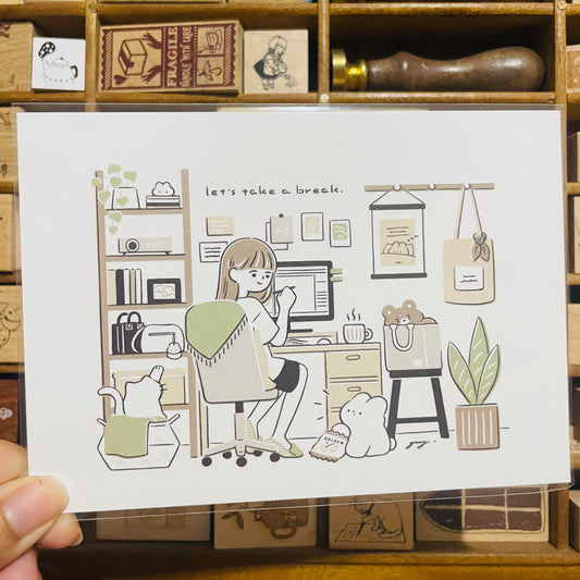 YuYing Let's take a Break Postcard
