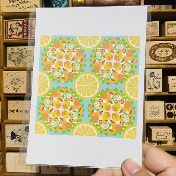 Kitsunebiyori Lemon Tile Postcard