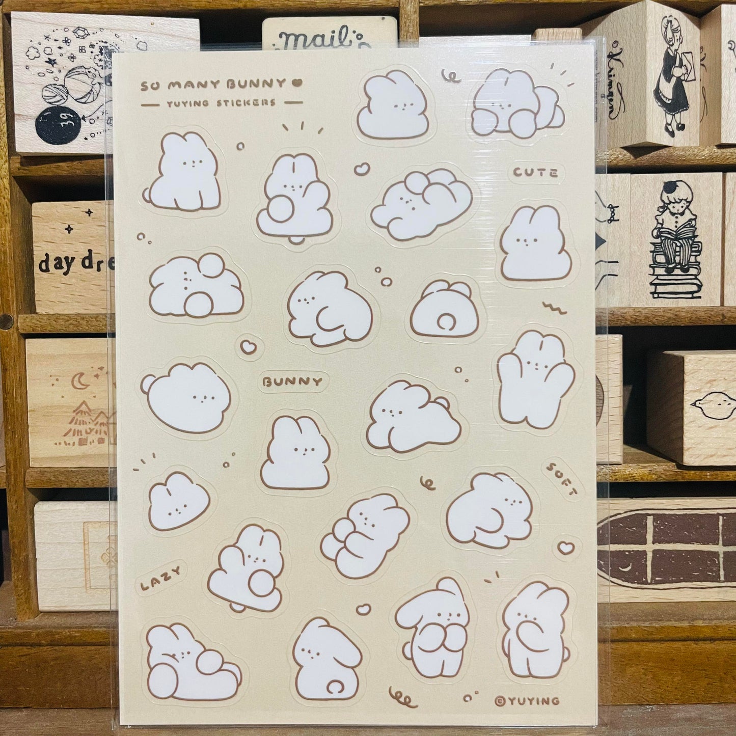 YuYing So Many Bunny Transparent Sticker Sheet