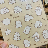 YuYing So Many Bunny Transparent Sticker Sheet