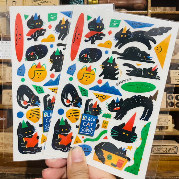 Dayuyoyo Black Cats Transfer Sticker Sheet Set