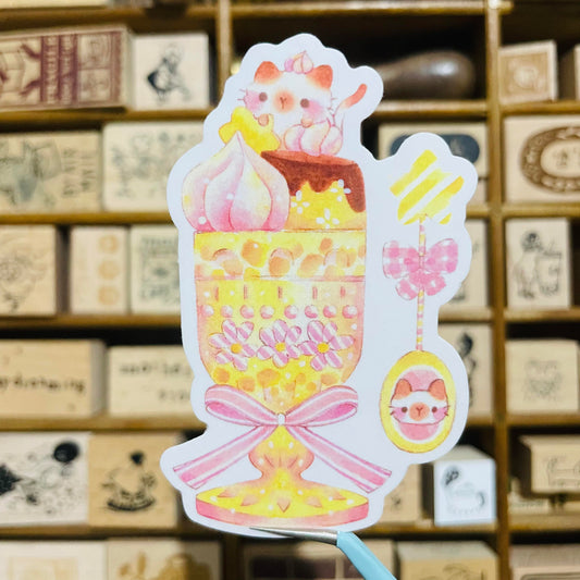 Thea Illustration Cats Dessert Sticker