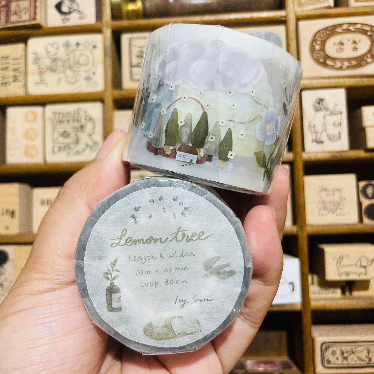 Ivy Snow Lemon Tree PET Tape Full Roll and Samples