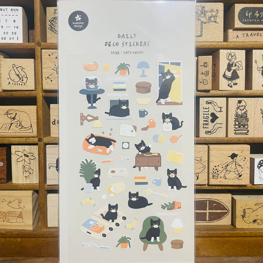 Suatelier Design cat's catch sticker sheet