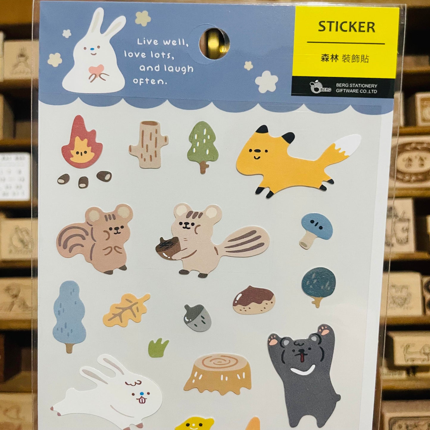 BERG Blue Forest Animals Sticker Sheet