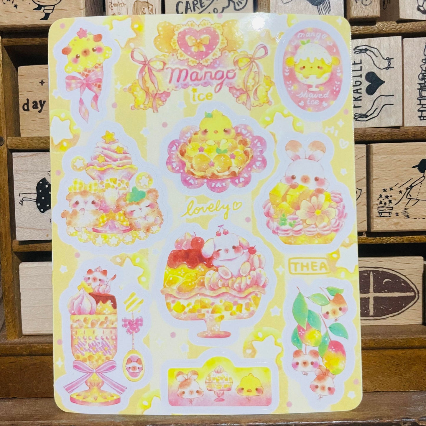 Thea Illustration Mango Ice sticker sheet