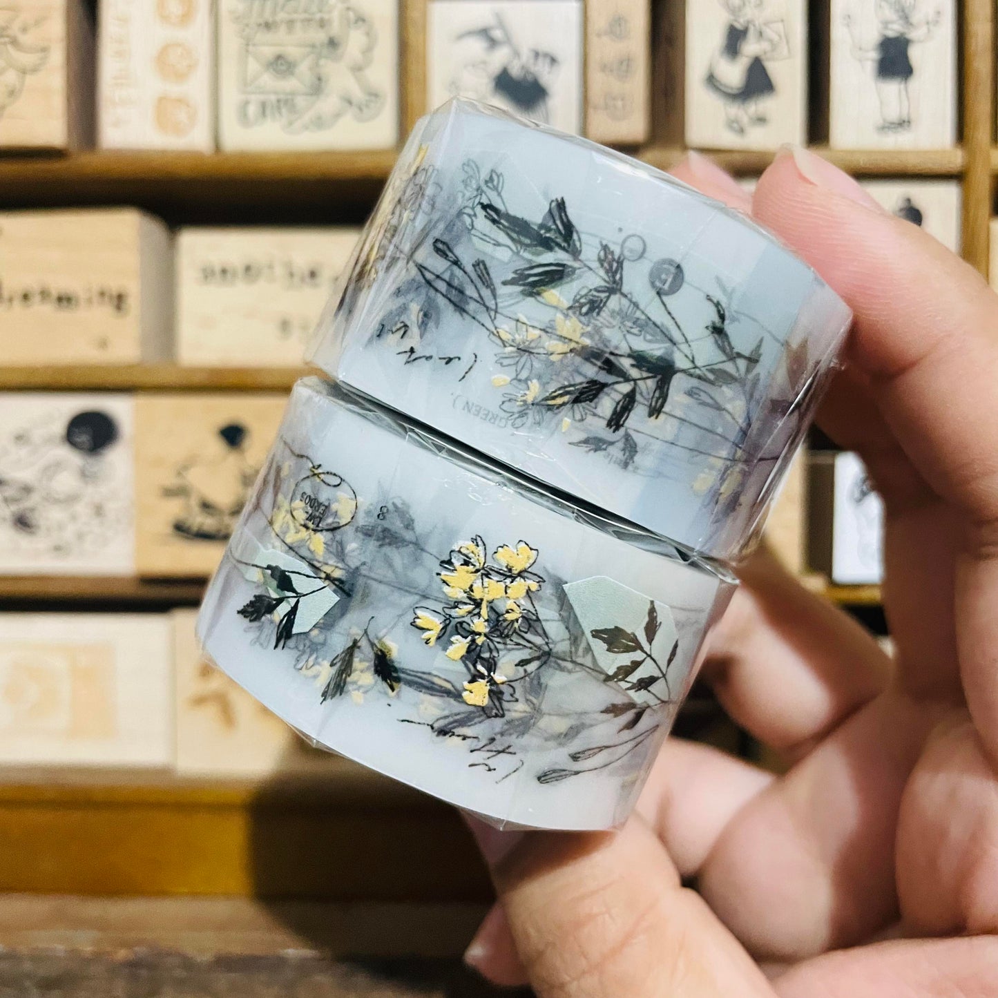 somesortoffern a little yellow and green PET Tape Roll and Samples