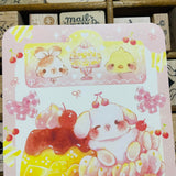 Thea Illustration Pastel Bunny Pudding Mango Postcard