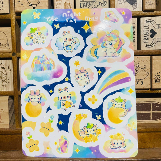 Thea Illustration the night sky sticker sheet