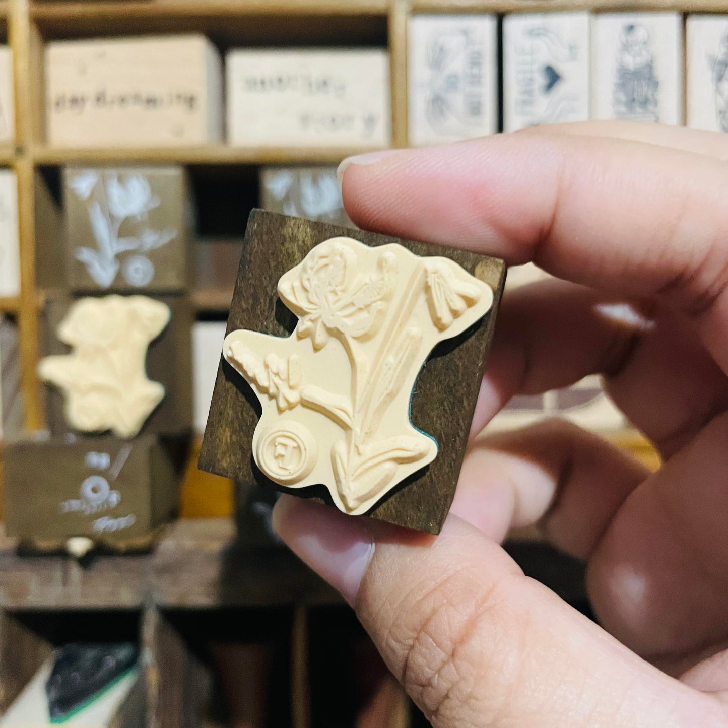 somesortoffern Flame Lily Wood Stamp