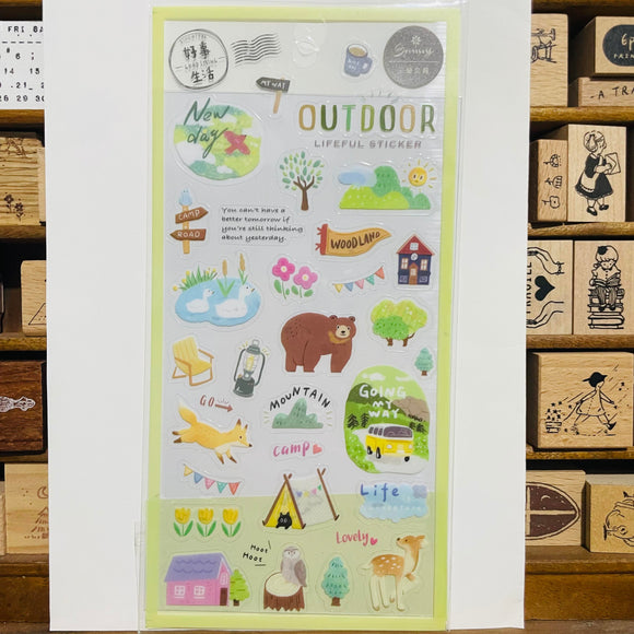 SUNNY Green Outdoor Transparent Sticker Sheet