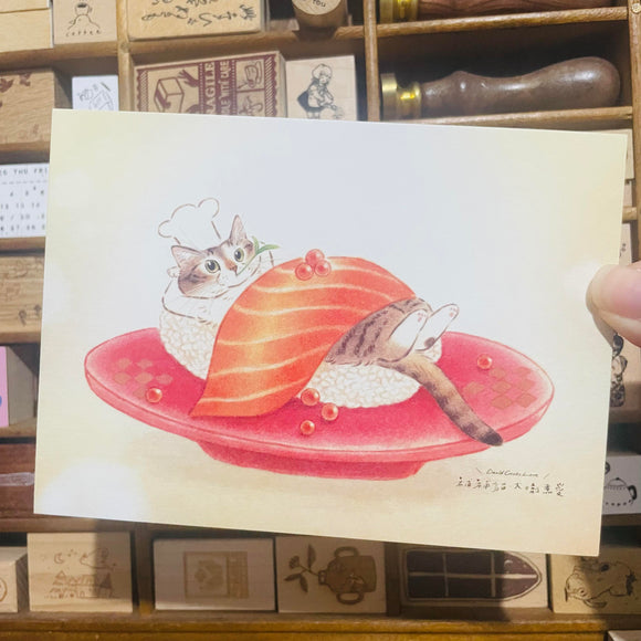 Davidcookslove Salmon Cat Postcard