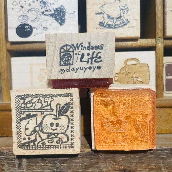 Dayuyoyo Limited Apple Drawing Wood Rubber Stamp