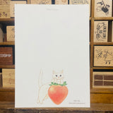 Davidcookslove Strawberry White Cat Postcard