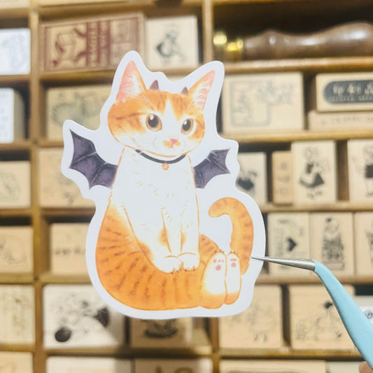 Davidcookslove Devil Cat Waterproof Sticker
