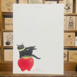 Davidcookslove Strawberry Sexy Black Cat Postcard
