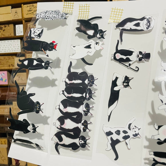 Davidcookslove Black/White Cats PET Tape Samples and Rolls