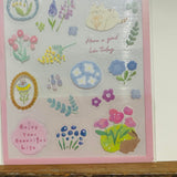 SUNNY Pink Flowers Transparent Sticker Sheet