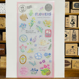 SUNNY Pink Flowers Transparent Sticker Sheet