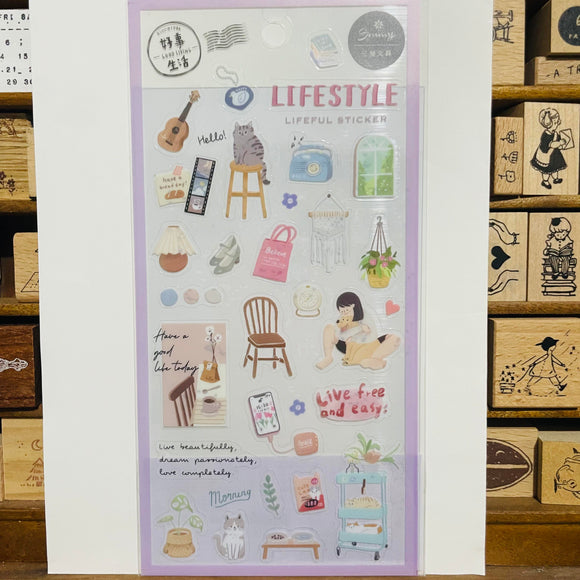 SUNNY Purpe Lifestyle Transparent Sticker Sheet
