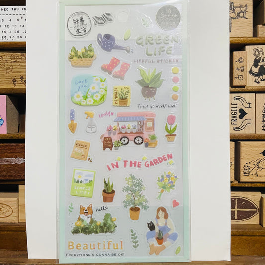SUNNY Green Life Transparent Sticker Sheet
