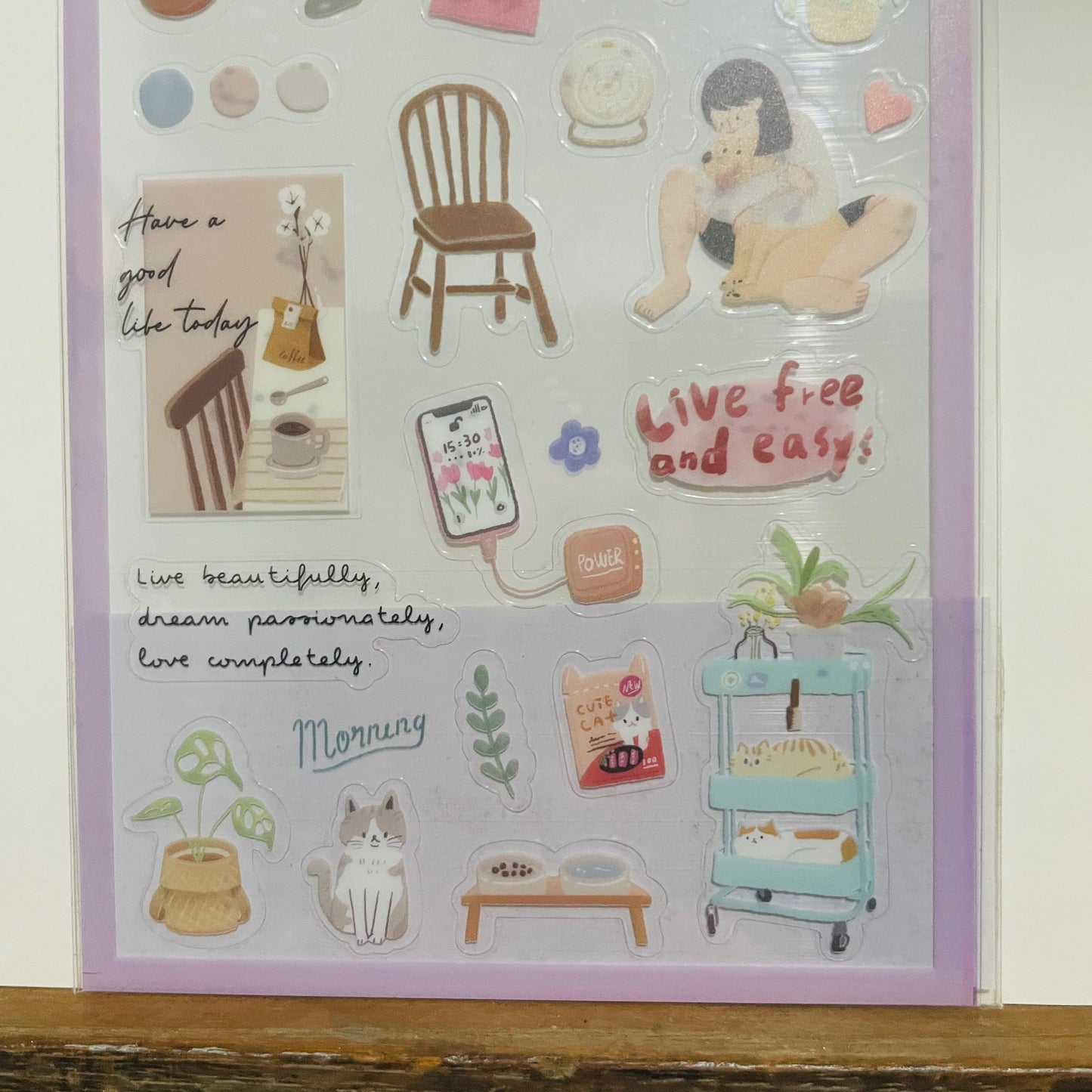 SUNNY Purpe Lifestyle Transparent Sticker Sheet