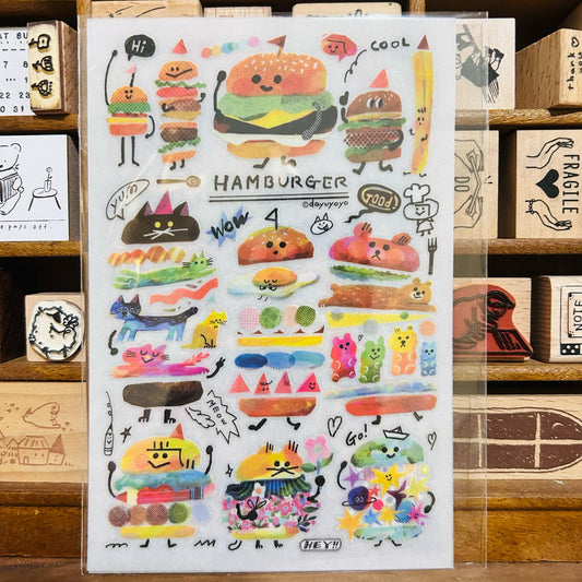 Dayuyoyo Hamburger Transfer Sticker Sheet Set