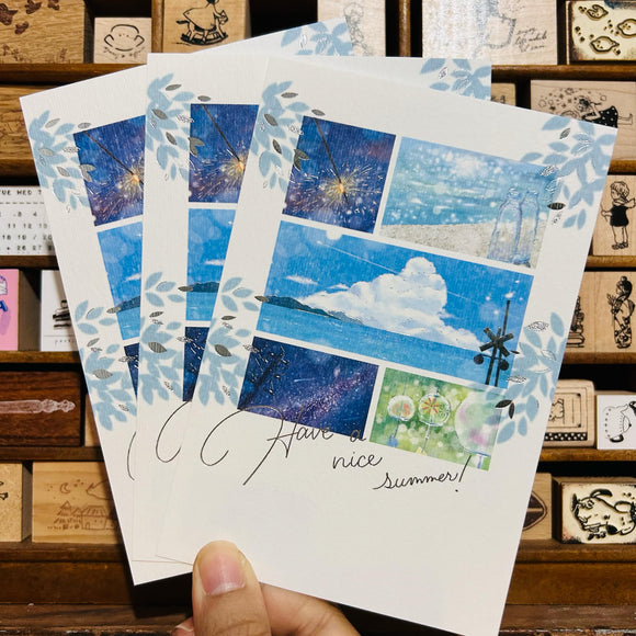 Sanri  Summer Scenery Foiled Postcard Pack