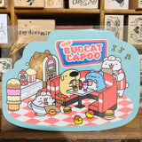 Bugcat Capoo Hamburger Eat-in Die-cut Paper Postcard